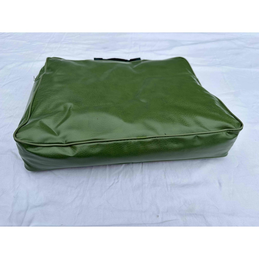 Troy Leisure Blanket Blue Green Plaid Zipper Bag Stadium Seat Cushion USA Made - Picture 3 of 16